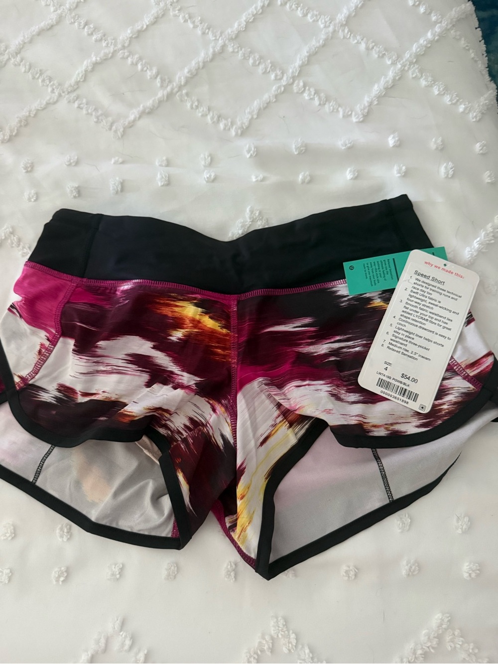 lululemon athletica Women's Printed Speed Shorts in Magenta, Black and White